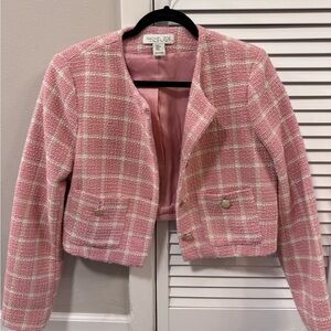 Rachel Zoe Pink Checkered Blazer